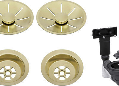 BLANCO Armatura odpływowo-przelewowa 2x3,5" z InFino i elementami stalowymi satin gold