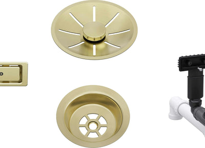 BLANCO Armatura odpływowo-przelewowa 1x3,5" z InFino i elementami stalowymi satin gold