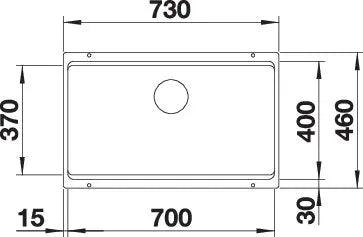 Zlewozmywak Blanco Etagon 700-U For Coloured Components Szarość skały