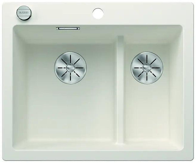 Zlewozmywak Blanco Pleon 6 Split Biały z korkiem automatycznym