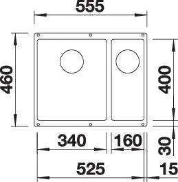 Zlewozmywak Blanco Subline 340/160-U For Coloured Components Delikatny biały