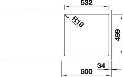 Zlewozmywak Blanco Subline 500-If/A Steelframe Czarny z korkiem automatycznym