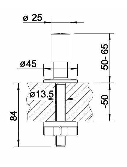 Pokrętło korka automatycznego ze stali szlachetnej szczotkowanej