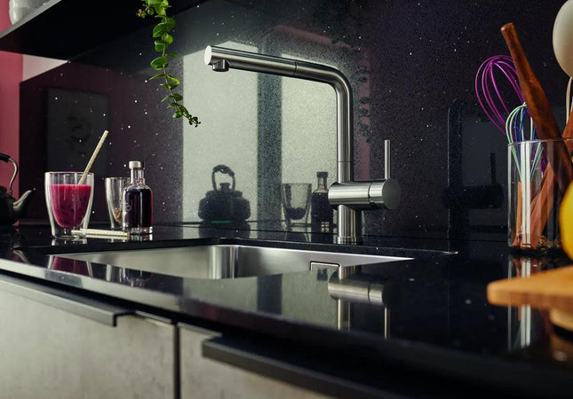 Bateria Kuchenna Blanco Linus-S Satin platinum - aranżacja