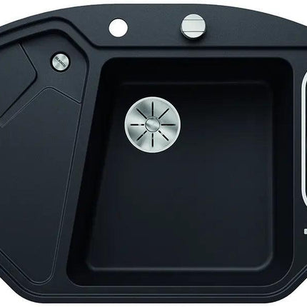 Zlewozmywak Blancodelta Ii-F Czarny z korkiem automatycznym