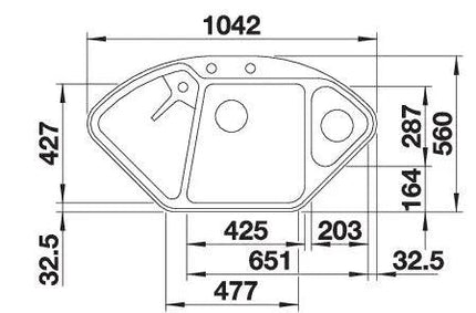Zlewozmywak Blancodelta Ii-F Czarny z korkiem automatycznym