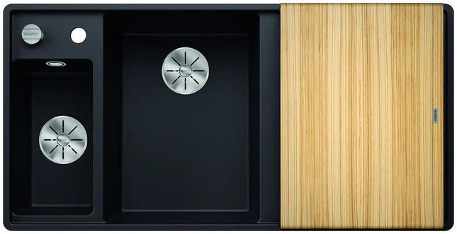 Zlewozmywak Blanco Axia Iii 6 S-F Czarny z korkiem automatycznym