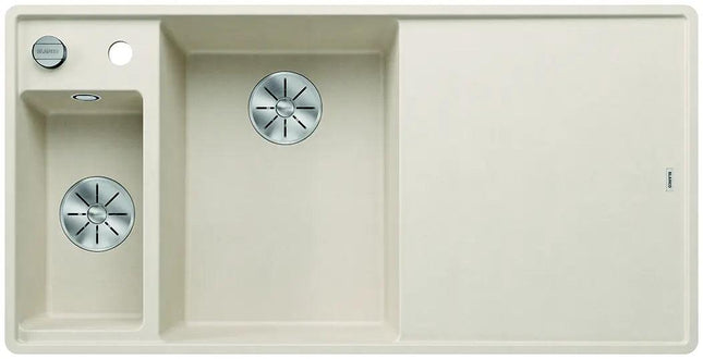 Zlewozmywak Blanco Axia Iii 6 S-F Delikatny biały z korkiem automatycznym