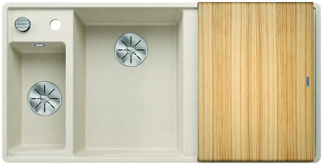 Zlewozmywak Blanco Axia Iii 6 S-F Delikatny biały z korkiem automatycznym