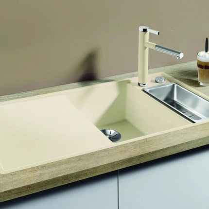 Zlewozmywak Blanco Axia Iii 6 S-F Delikatny biały z korkiem automatycznym