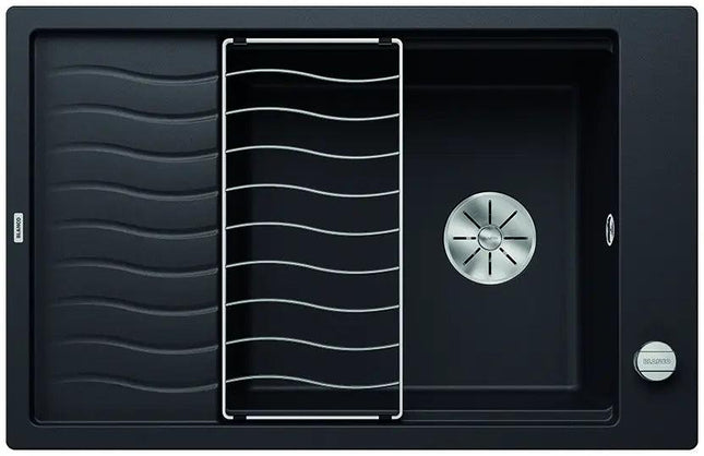 Zlewozmywak Blanco Elon Xl 6 S-F Czarny z korkiem automatycznym