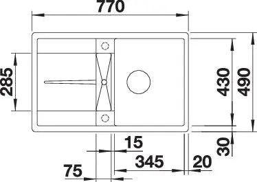 Zlewozmywak Blanco Metra 45 S-F Kawowy z korkiem automatycznym