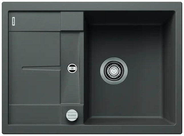 Zlewozmywak Blanco Metra 45 S Compact Wulkaniczny szary z korkiem automatycznym