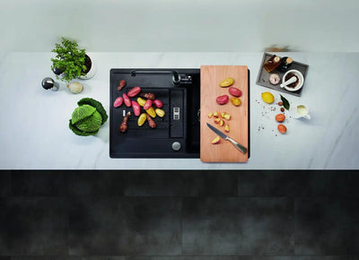 Zlewozmywak Blanco Zia 45 S Wulkaniczny szary z korkiem automatycznym