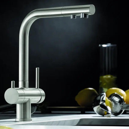 Bateria Kuchenna Systemowa Blanco Fontas Ii Filter Satin dark steel - aranżacja